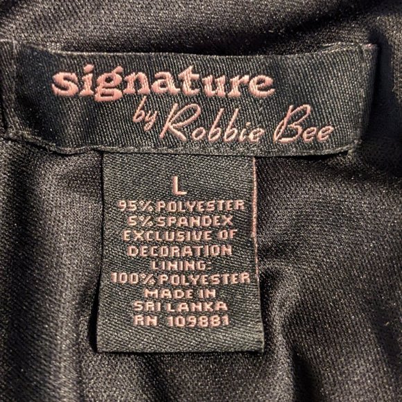 Signature Robbie Bee Black Tiered Sequin Dress w/Rhinestone Details - size L - Picture 10 of 11